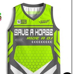 Neon Green and Gray Graphic Jersey